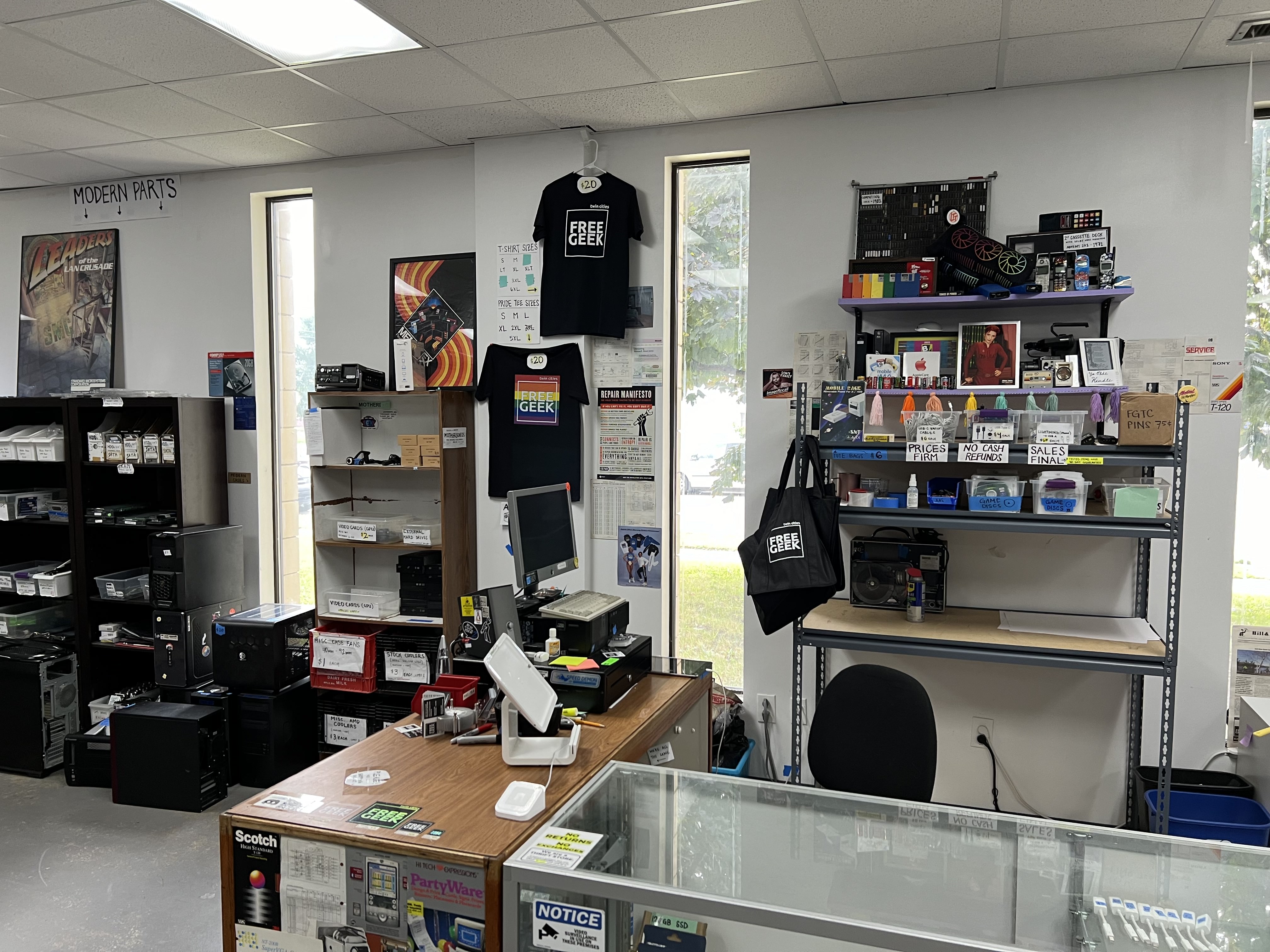 The Store Counter in the Free Geek Thrift Store