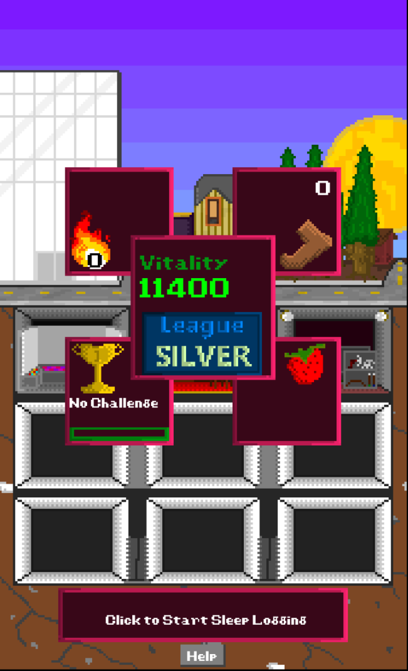 Homescreen where users can navigate to the rest of the app