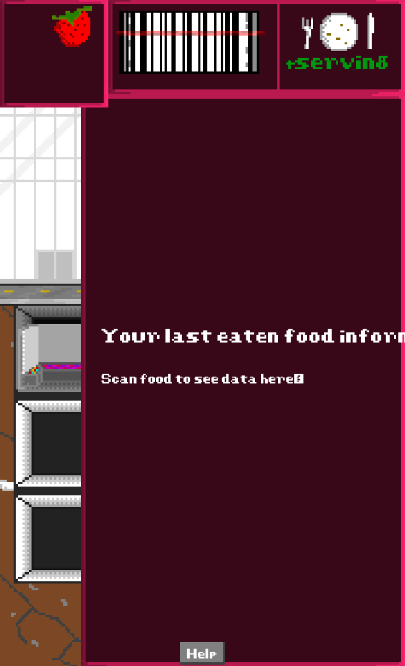 Homescreen where users can navigate to the rest of the app