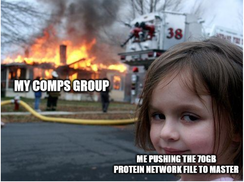 A meme about the woes of large data files