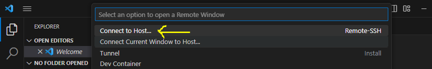 VS Code Connect to Host